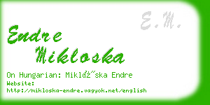 endre mikloska business card